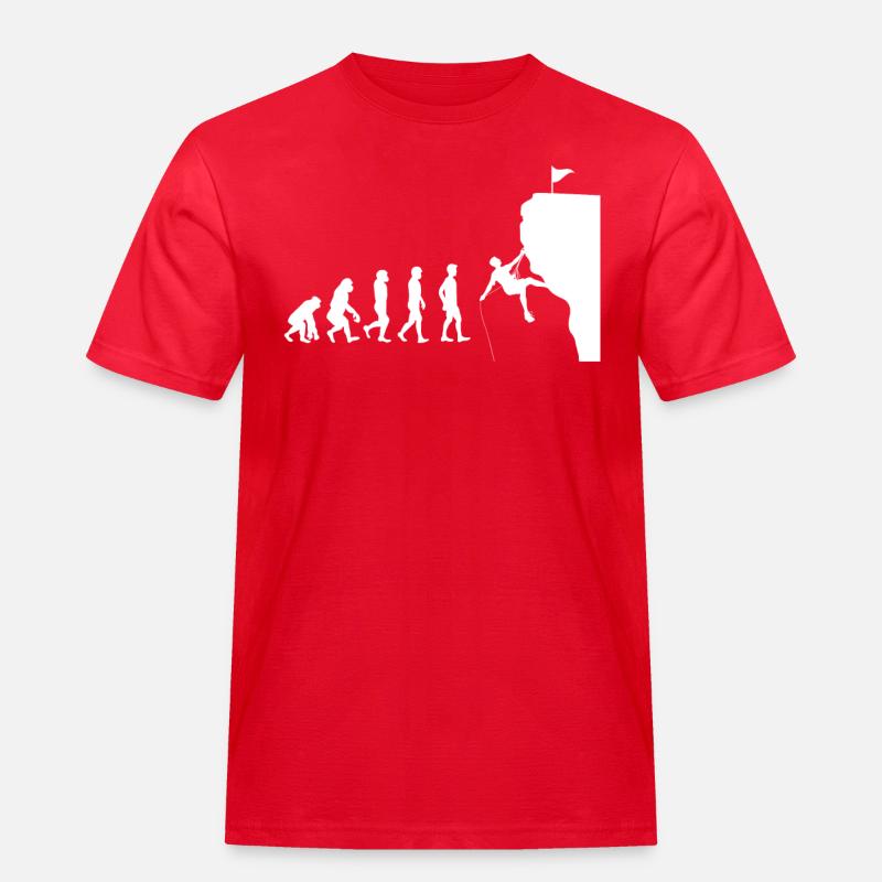 Evolution Klettern - Männer Workwear T-Shirt - Rot