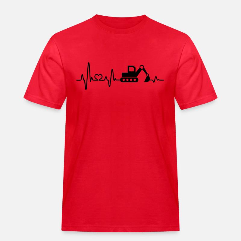 Bagger Baustelle Bauarbeiter Baggerfahrer Geschenk - Männer Workwear T-Shirt - Rot