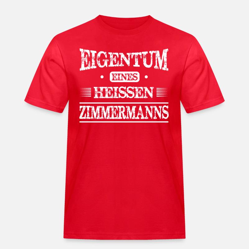 Zimmermann - Männer Workwear T-Shirt - Rot