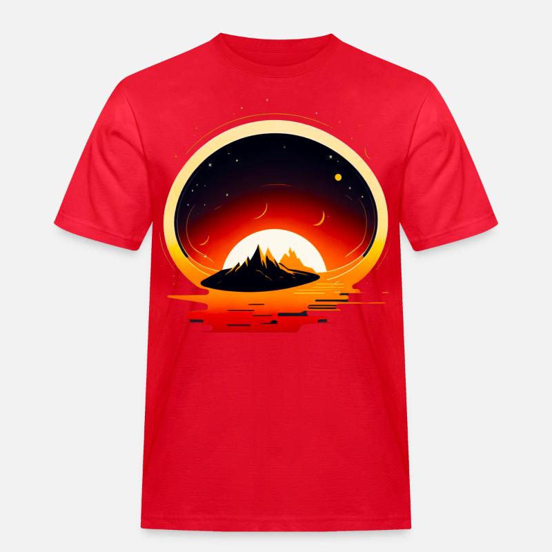 Space View / Mars - Männer Workwear T-Shirt - Rot