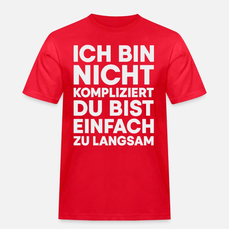 Ich bin nicht kompliziert - Männer Workwear T-Shirt - Rot