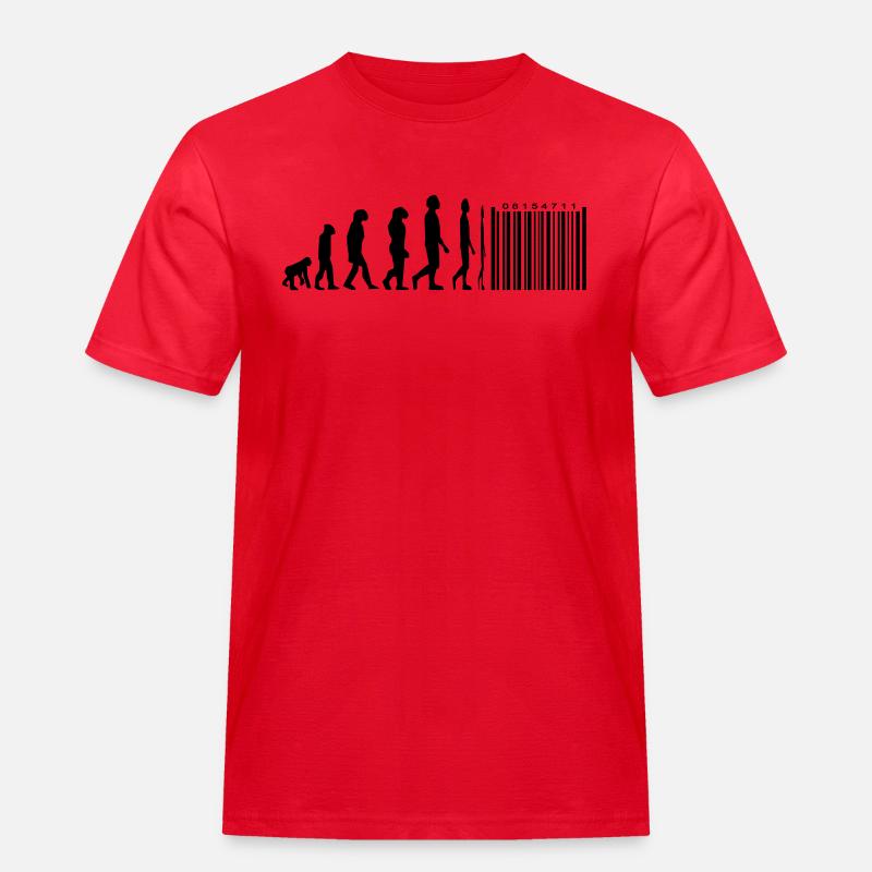 Evolution code à barres - T-shirt Workwear homme - rouge