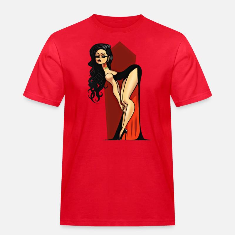 Vampire Pin-up - Men's Workwear T-Shirt - red