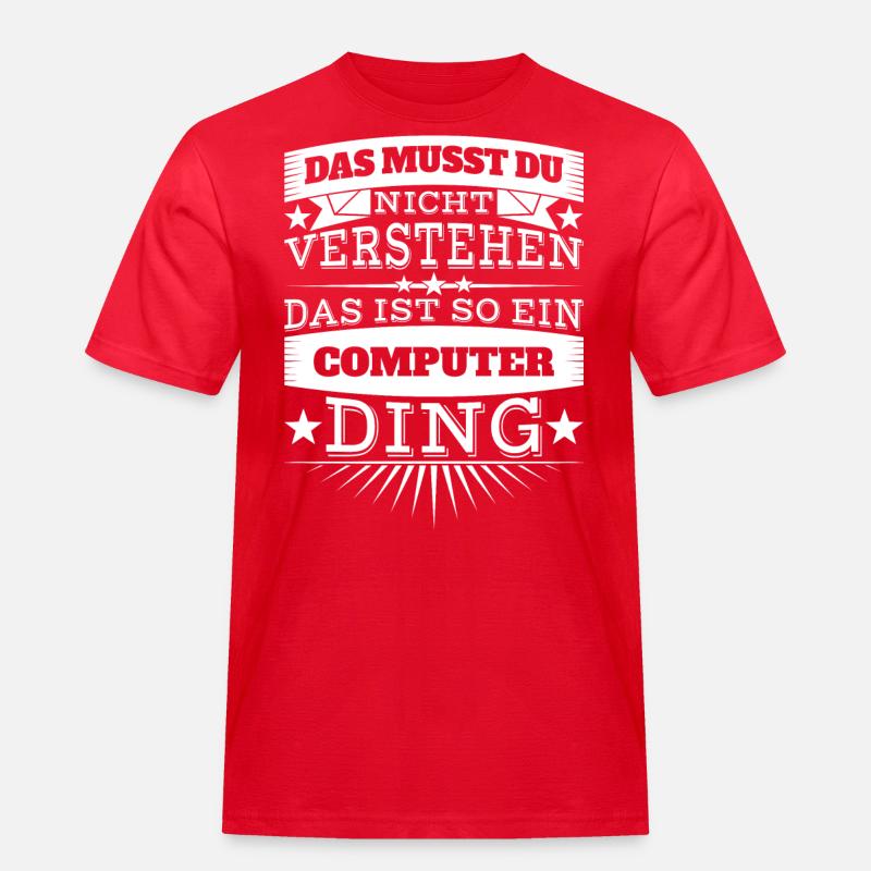Computer - Männer Workwear T-Shirt - Rot