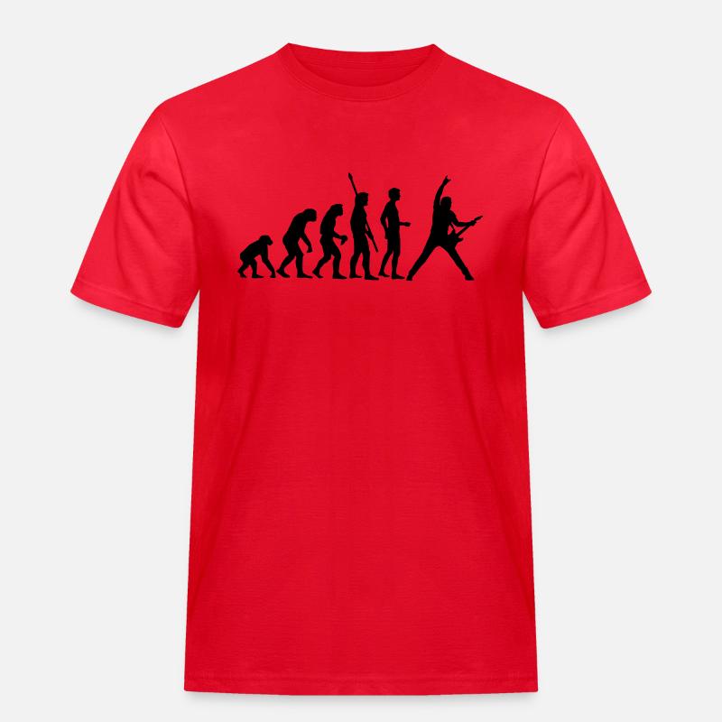 evolution_guitar_b - Männer Workwear T-Shirt - Rot