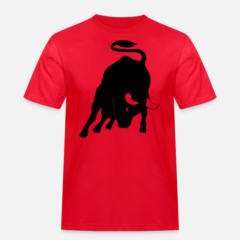 Stier - Männer Workwear T-Shirt - Rot