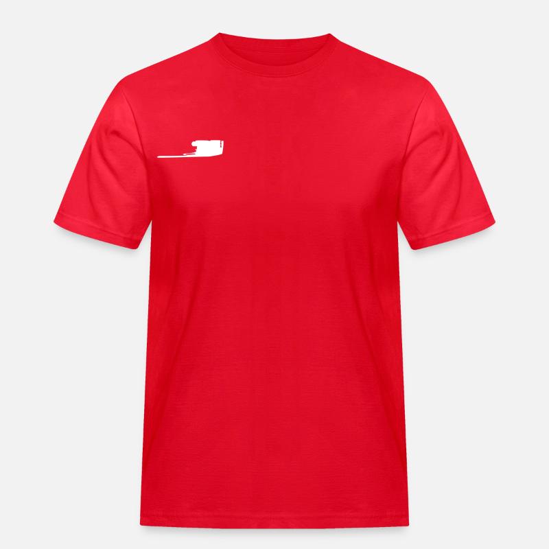 Kurze Pumpgun - Männer Workwear T-Shirt - Rot