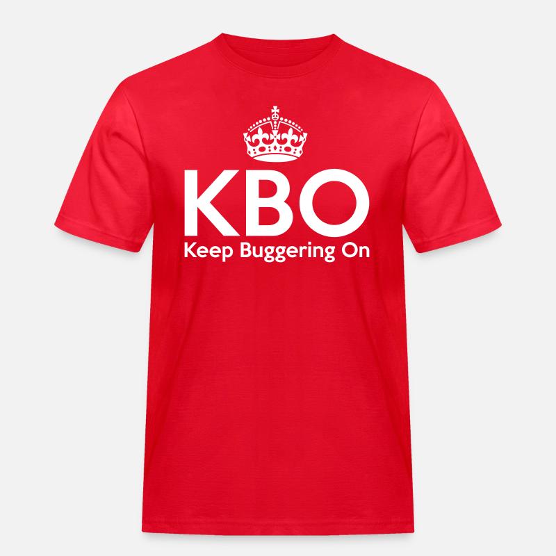 KBO - Keep Buggering on - Männer Workwear T-Shirt - Rot