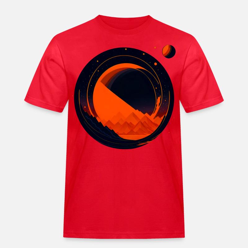Space View / Mars 02 - Männer Workwear T-Shirt - Rot