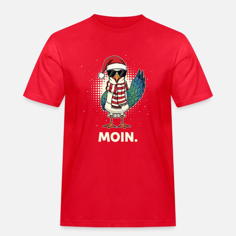 Möwe Weihnachtsmann - Männer Workwear T-Shirt - Rot