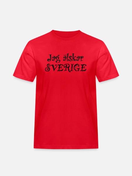 Ich liebe Schweden - Männer Workwear T-Shirt - Rot