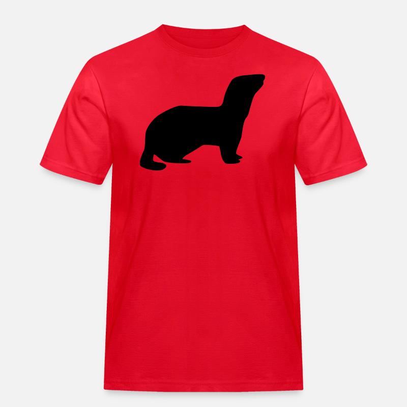 Frettchen - Männer Workwear T-Shirt - Rot