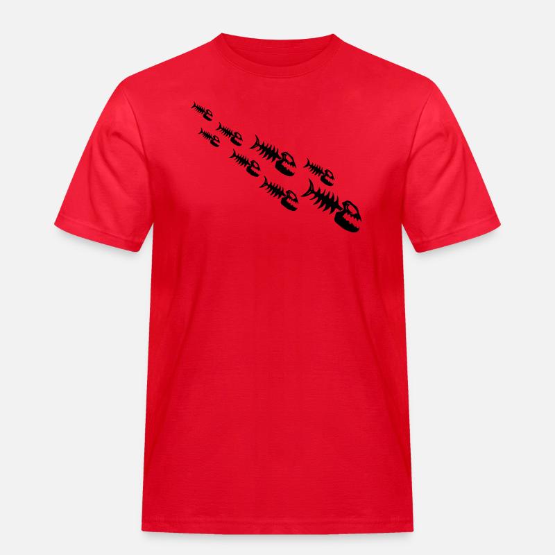 Fish Bone Monsters - Männer Workwear T-Shirt - Rot