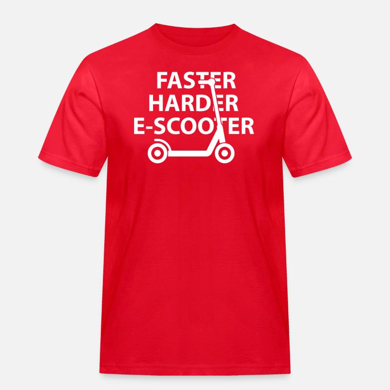 E-Scooter E-Roller Scooter - Männer Workwear T-Shirt - Rot