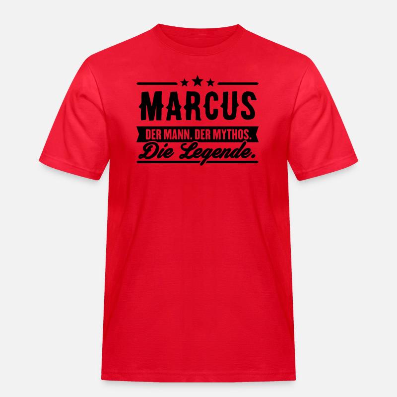 Mann Mythos Legende Marcus - Männer Workwear T-Shirt - Rot
