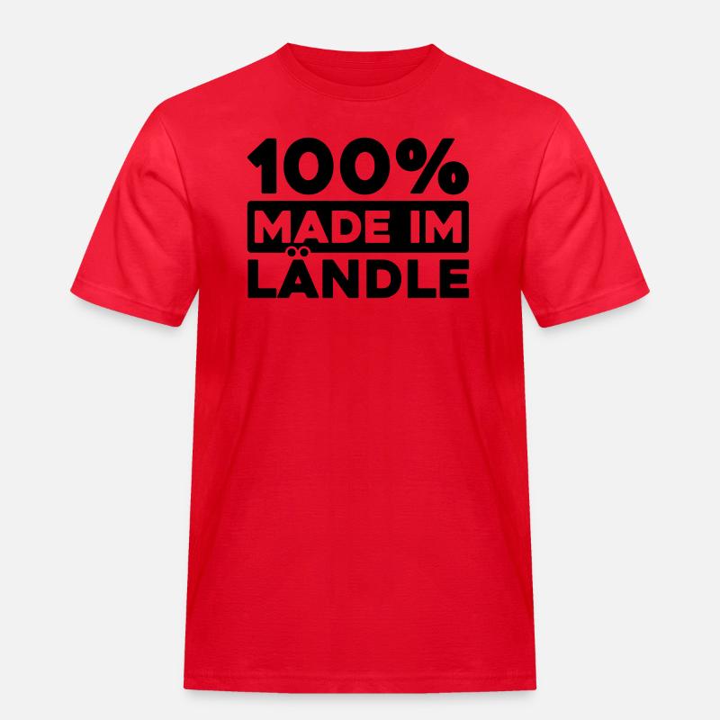 100% made im Ländle - Männer Workwear T-Shirt - Rot