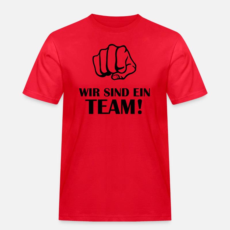 faust_wir_sind_ein_team - Männer Workwear T-Shirt - Rot