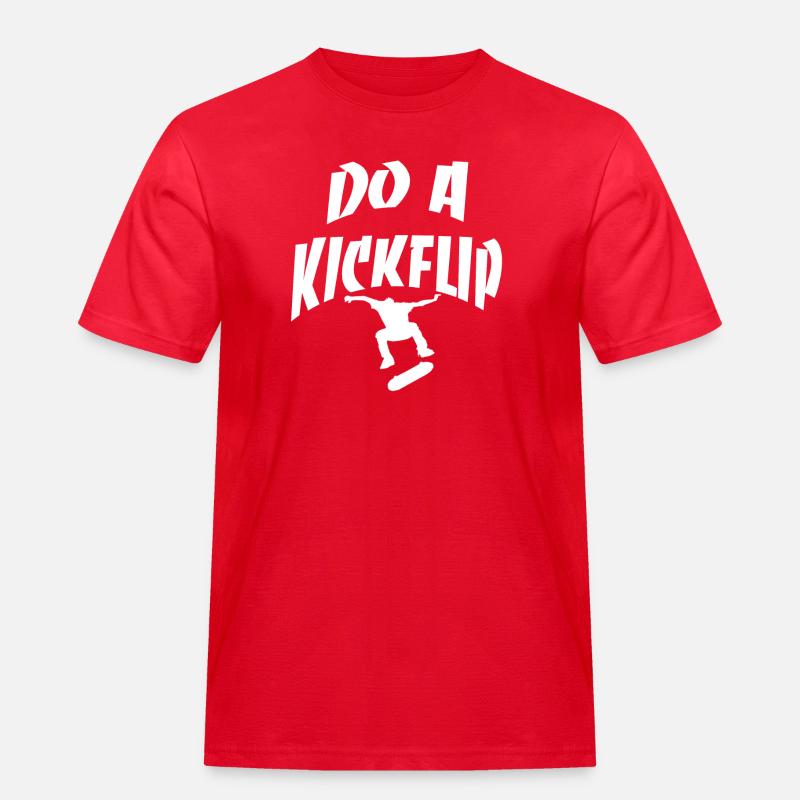 Machen Sie einen Kickflip - Männer Workwear T-Shirt - Rot