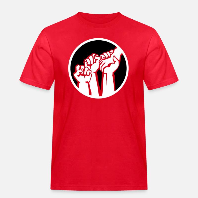 fäuste2b - Männer Workwear T-Shirt - Rot