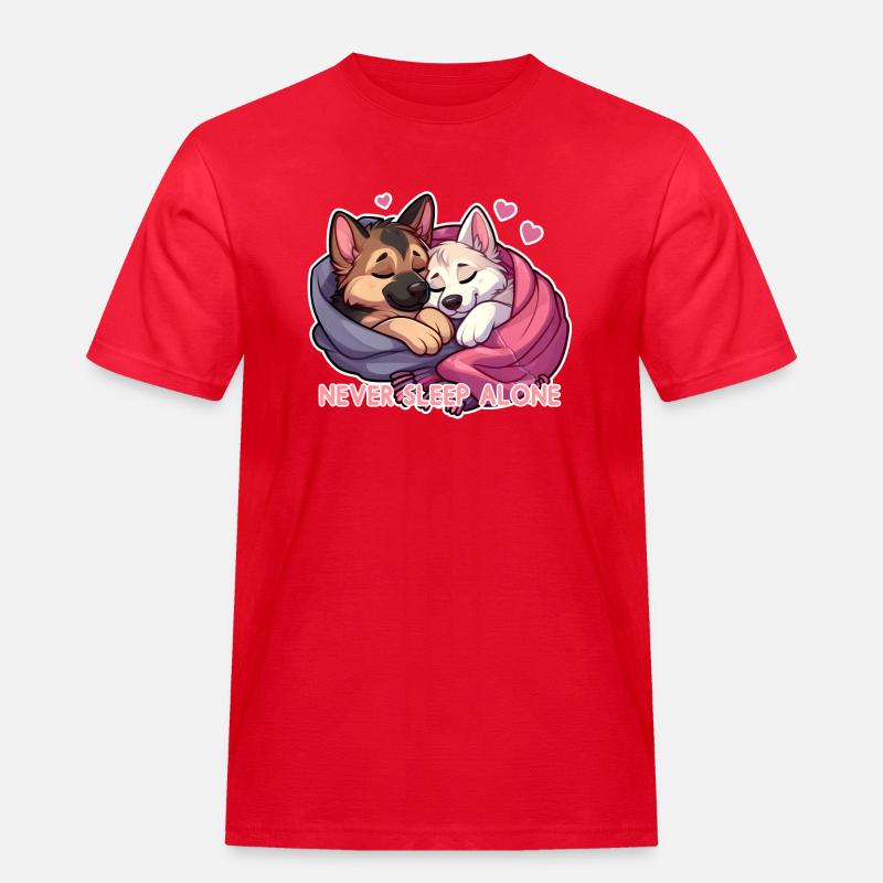 Sleeping Shepherds - Never Sleep Alone - Men's Workwear T-Shirt - red