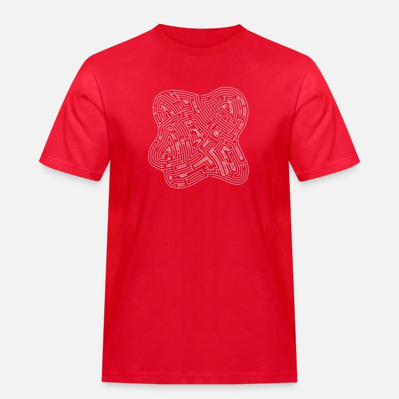 Maze 3 (weiße Version) - Männer Workwear T-Shirt - Rot
