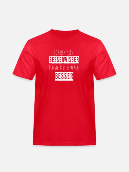 Besserwisser lustige Sprüche - Männer Workwear T-Shirt - Rot