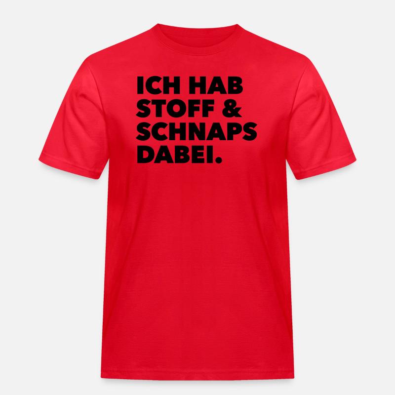stoff & schnaps - Männer Workwear T-Shirt - Rot