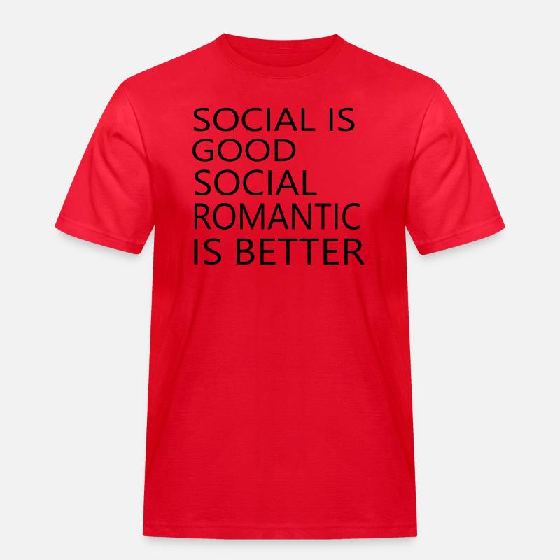 Sociale Romantico - Maglietta da lavoro per uomo - rosso