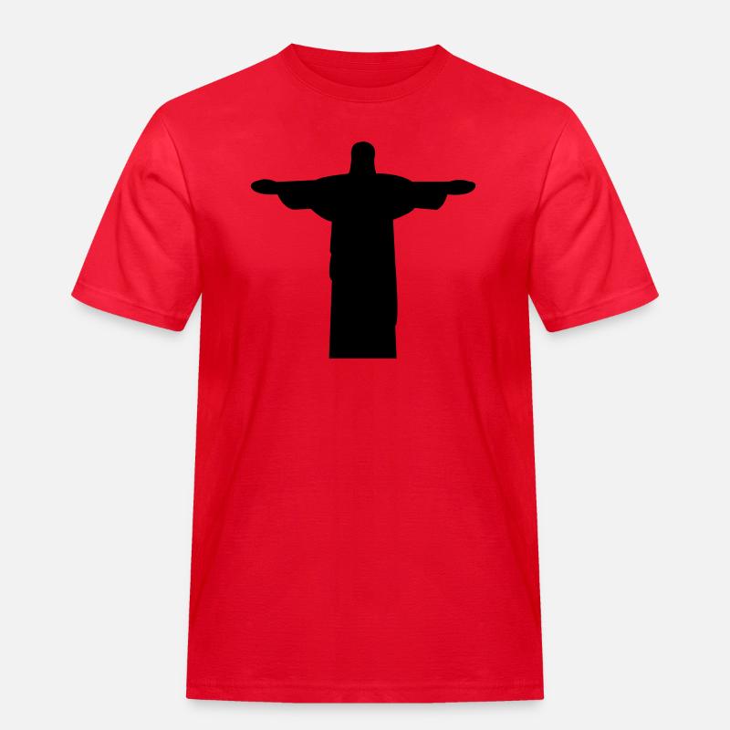 jesus_statue - Männer Workwear T-Shirt - Rot