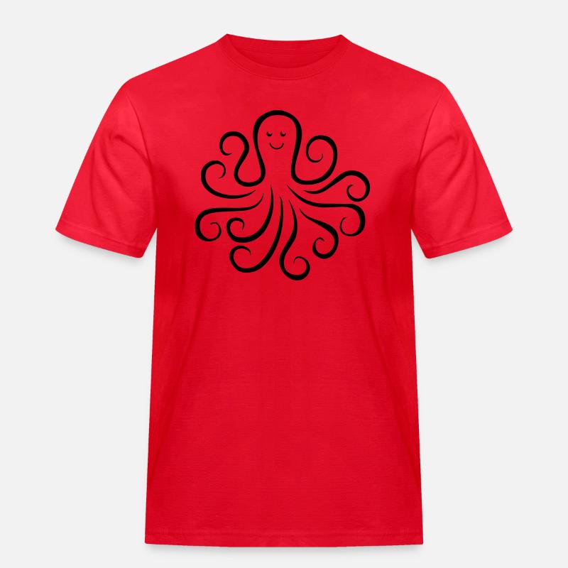 krake_01 - Männer Workwear T-Shirt - Rot
