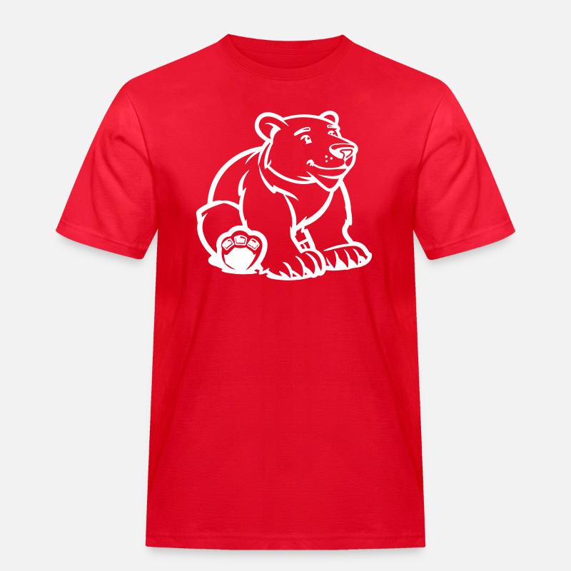 Polar Bear Comic Bear - Men's Workwear T-Shirt - red
