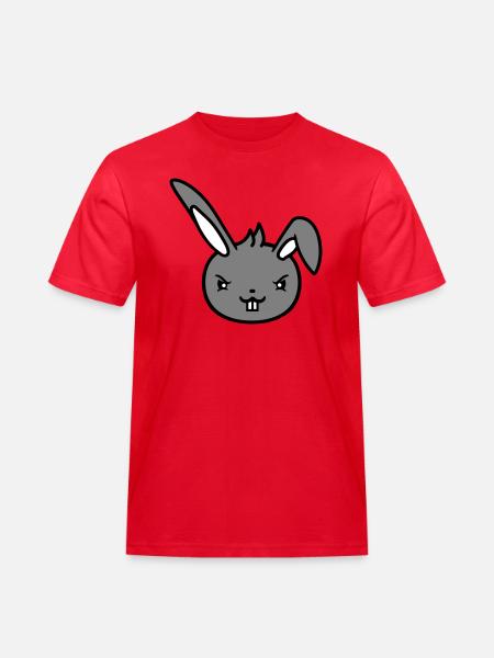 Bunny Evil Eye Naughty Cool Determined Funny - Men's Workwear T-Shirt - red