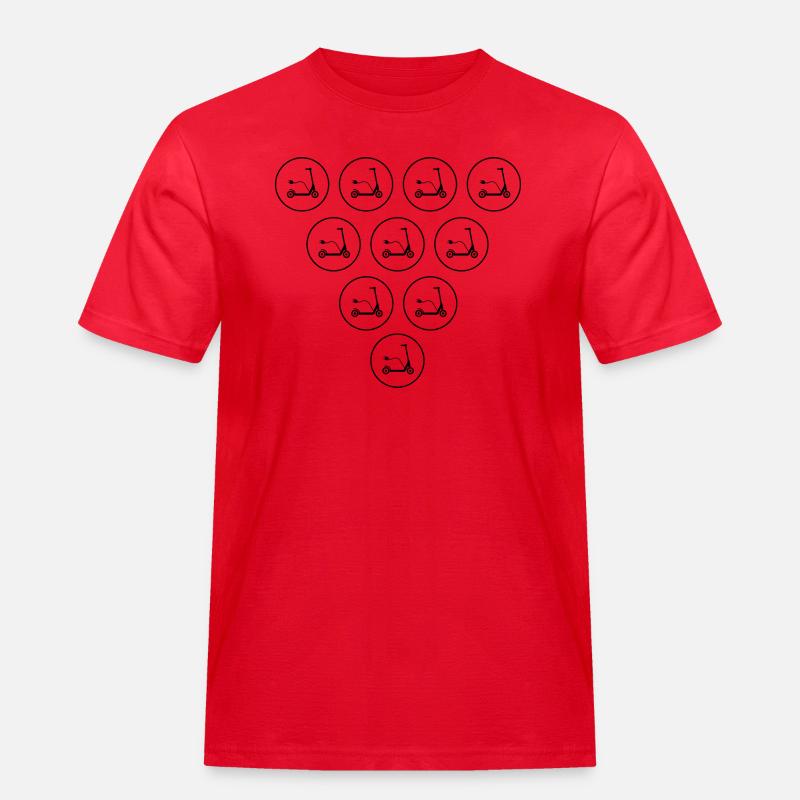 E-Scooter E-Roller Scooter - Männer Workwear T-Shirt - Rot