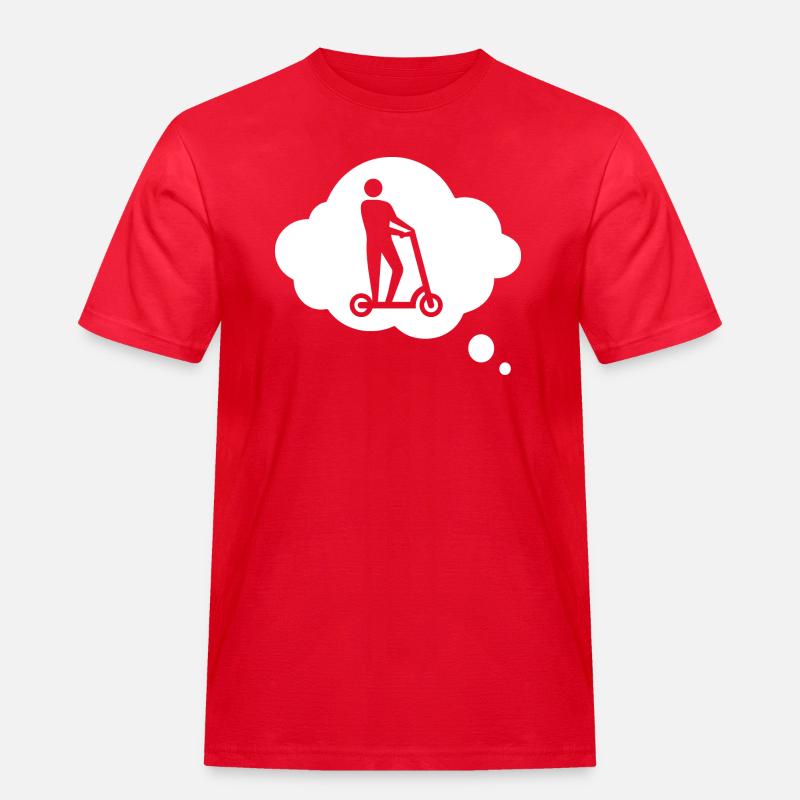 E-Scooter E-Roller Scooter - Männer Workwear T-Shirt - Rot