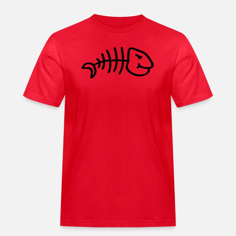 fish_comic_tk1 - Männer Workwear T-Shirt - Rot