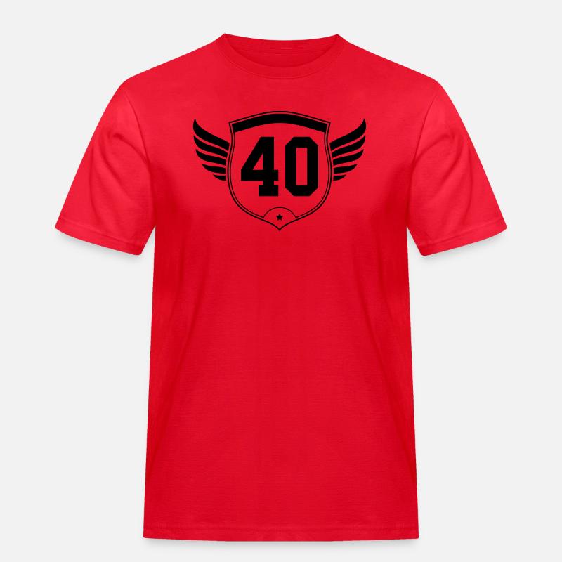 40 wappen design - Männer Workwear T-Shirt - Rot