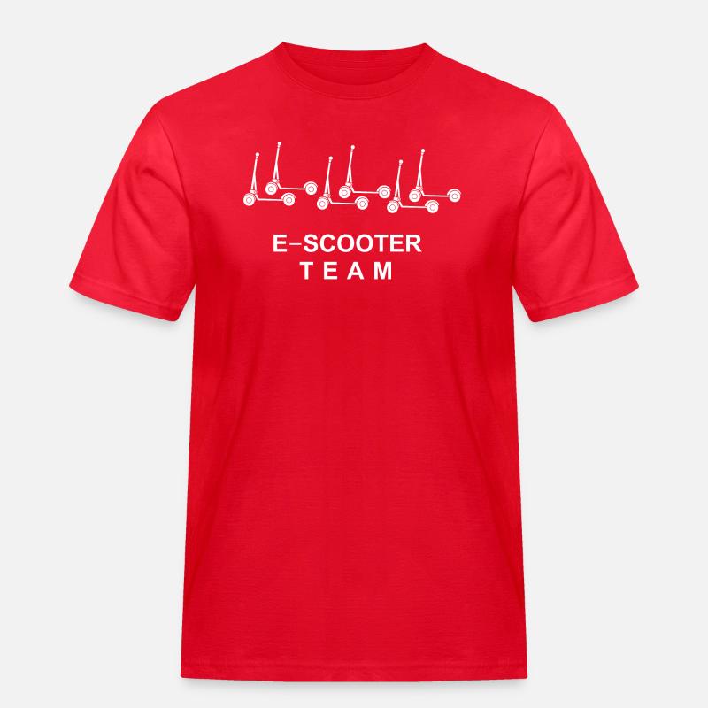 E-Scooter E-Roller Scooter - Männer Workwear T-Shirt - Rot