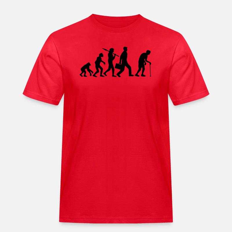 Evolution Opa Design - Männer Workwear T-Shirt - Rot