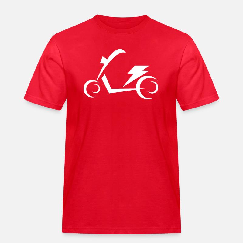 E-Scooter E-Roller Scooter - Männer Workwear T-Shirt - Rot