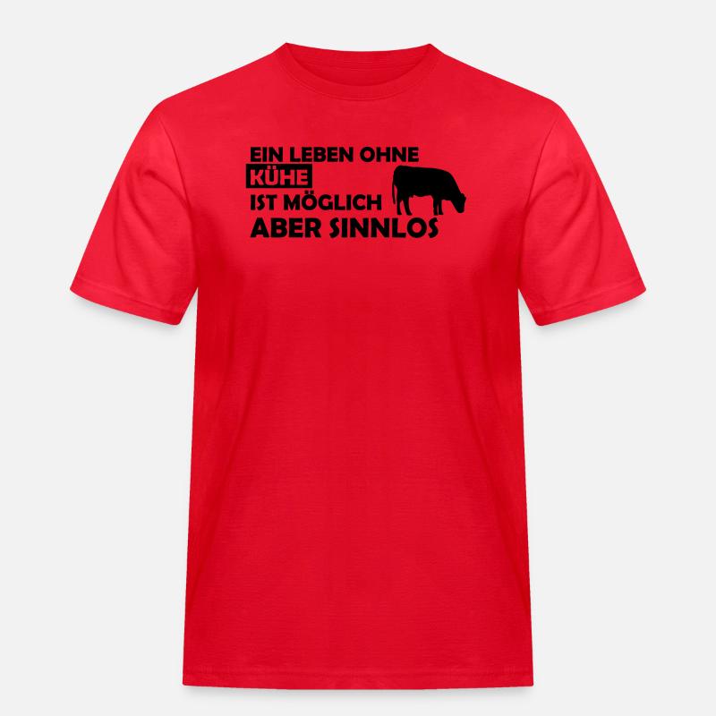 ein leben ohne kühe - Männer Workwear T-Shirt - Rot