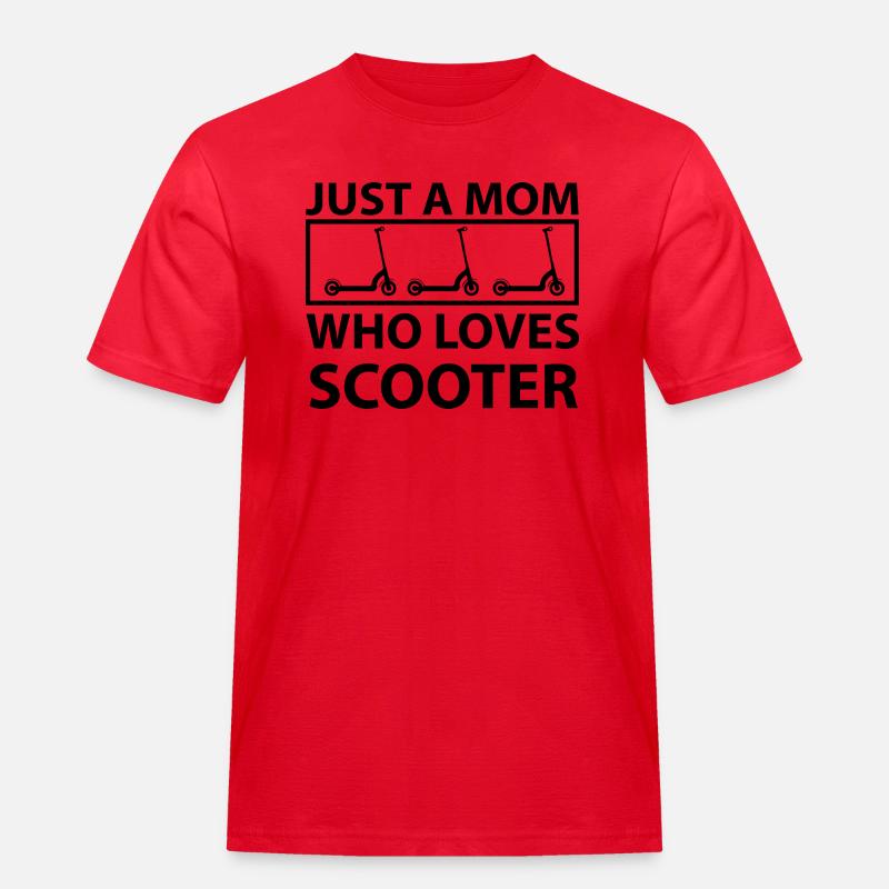 E-Scooter E-Roller Scooter - Männer Workwear T-Shirt - Rot