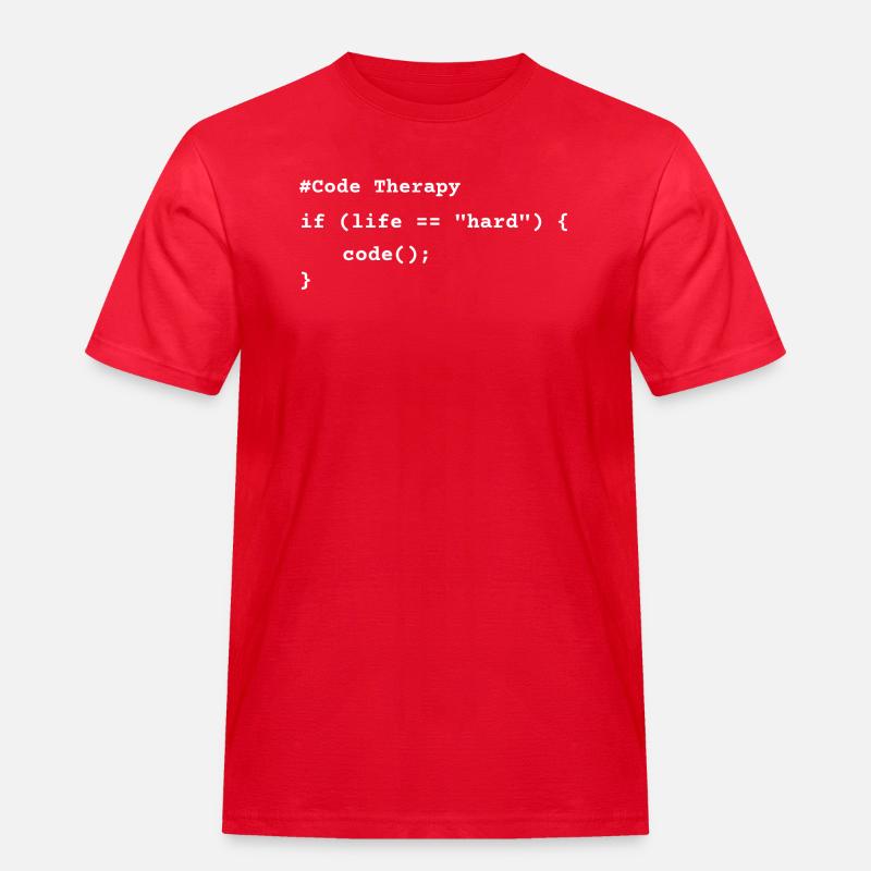 Kodterapi – Rolig programmering T-shirt - Arbets-T-shirt herr - röd