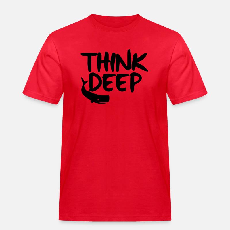 think deep - Männer Workwear T-Shirt - Rot