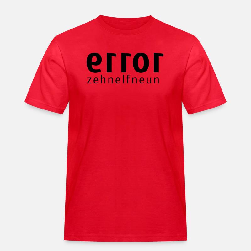 error-zehnelfneun - Männer Workwear T-Shirt - Rot