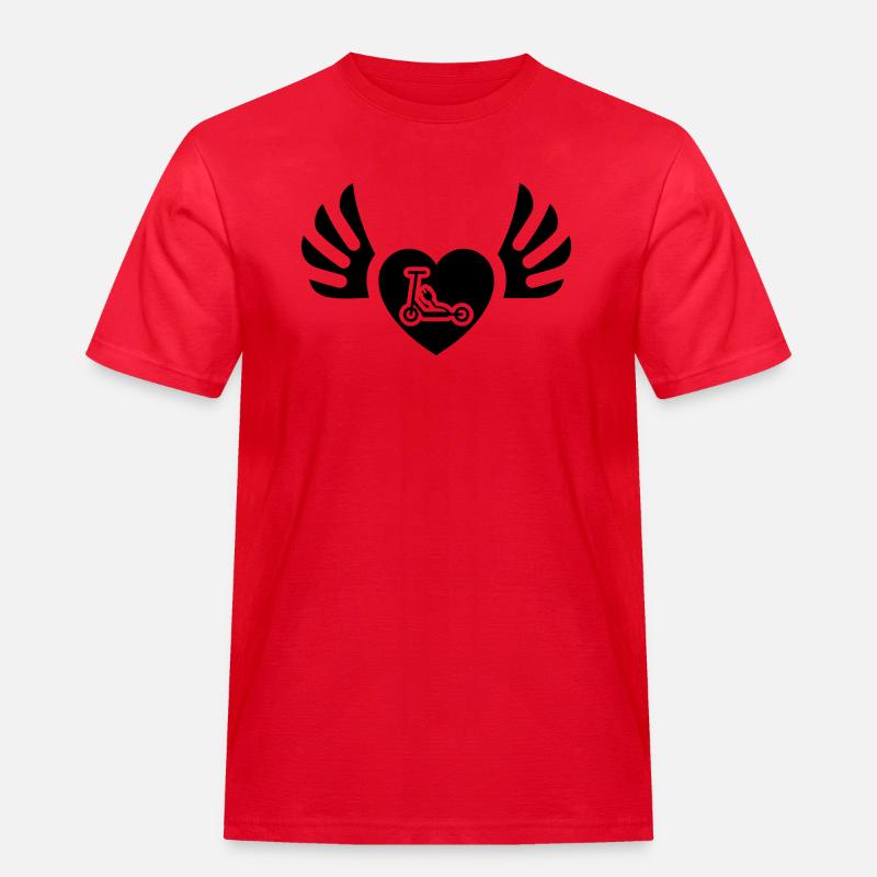 E-Scooter E-Roller Scooter - Männer Workwear T-Shirt - Rot