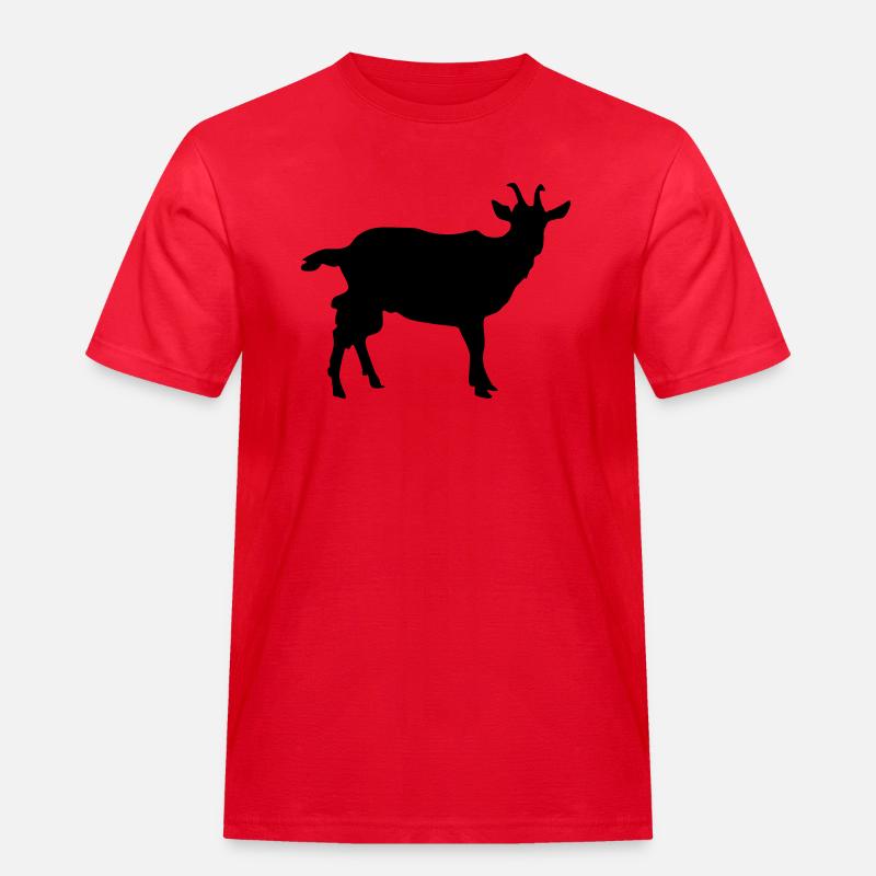 ziege silhouette - Männer Workwear T-Shirt - Rot
