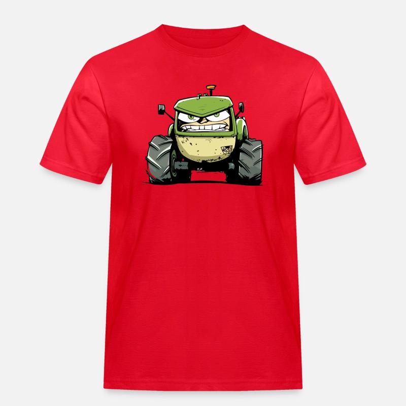 Wütender Traktor Nr. 4 - Männer Workwear T-Shirt - Rot