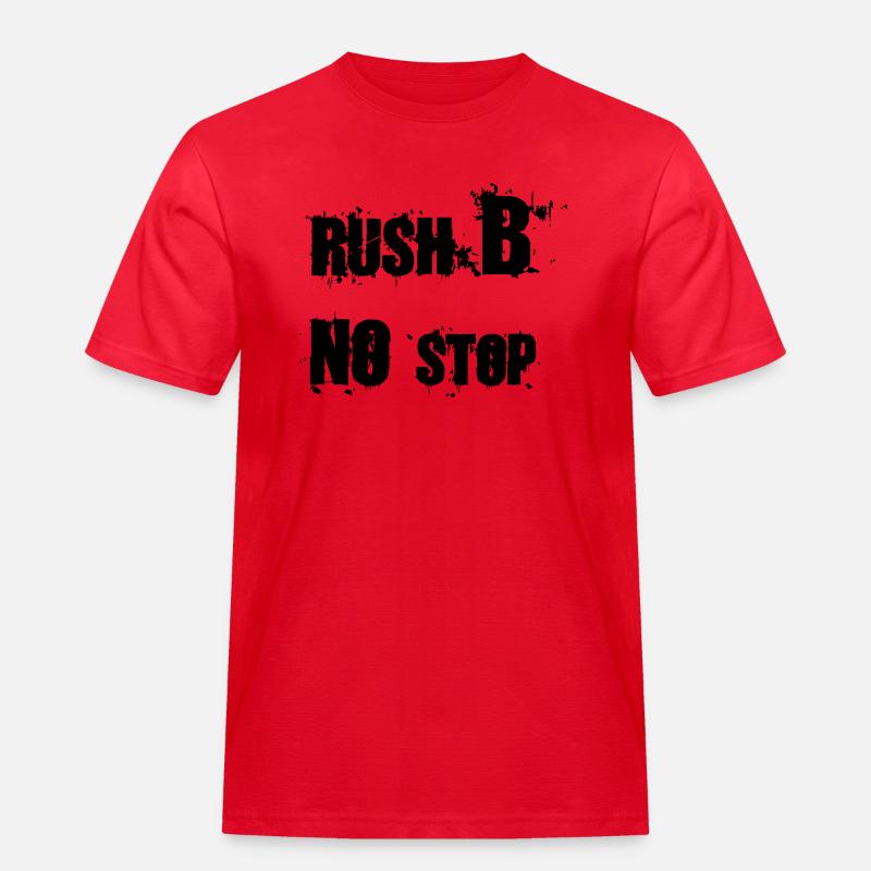 RUSH B NO STOP - Männer Workwear T-Shirt - Rot