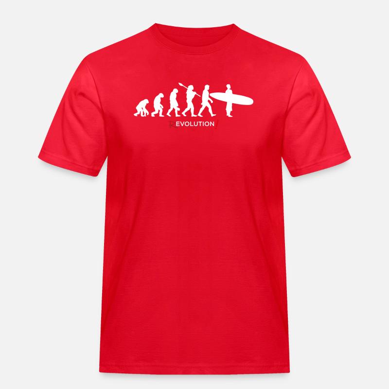 Revolution - Evolution Man Fun Twist07 - Männer Workwear T-Shirt - Rot