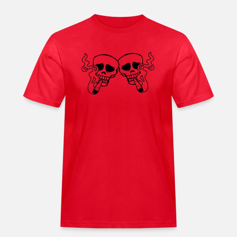 Team 2 Joint Schädel - Männer Workwear T-Shirt - Rot